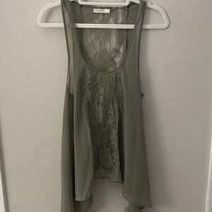 Green Lace & Sheer Shirt